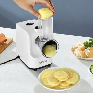 VEVOR Electric Cheese Grater Salad Maker, 200W Salad Shooter, Electric Vegetable Slicer Shredder Chopper for Fruits with 5 Attachments, Stainless Steel Food Cutter for Vegetables, and Cheeses