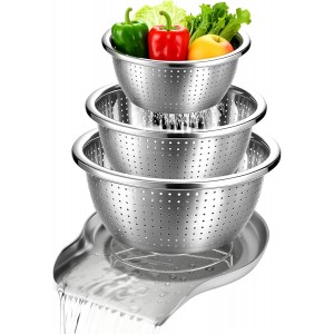 Palksky Stainless Steel Colander Set wit...