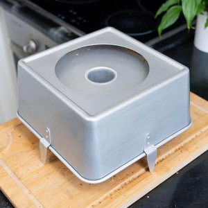 Square Tube Cake Pan, 28-Cup Capacity for 18-Cup Recipes, 10-Inch Anodized Aluminum Angel Food, Chiffon & Pound Cake Pan with Removable Bottom and Cooling Feet