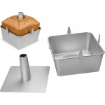 Square Tube Cake Pan, 28-Cup Capacity for 18-Cup Recipes, 10-Inch Anodized Aluminum Angel Food, Chiffon & Pound Cake Pan with Removable Bottom and Cooling Feet