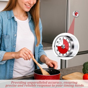 Kitchen Timers for Cooking,Kitchen Timer,Visual Timer for Kids,Mechanical Visual with Stand,Egg Timer,Cooking Timer No Batteries Required for Study, Chef Clock, Stainless Steel, Countdown