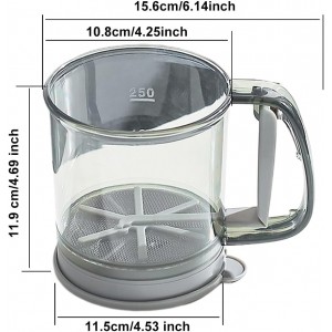 Flour Sifter for Baking,One-Hand Press Baking Sifter with Double-Layer Fine Mesh,for All Baking Flour Powdered Sugar Almond Powder and Cocoa Powder