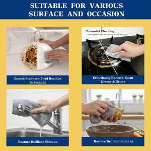12pcs Scratch-Free Steel Dishcloths. Reusable, Quick-Dry, Odorless. Perfect for Dishes, Sinks, cookware. 7.87