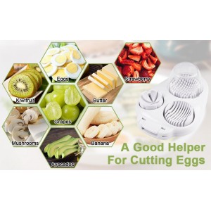 3 in 1 Egg Slicer for Kitchen – Multi-Functional Strawberry Banana Mushroom Cutter, ABS Safe Wire Blade, 3 Slice Modes, Dishwasher Safe, Lightweight 120 g, Gift for Salad Lover