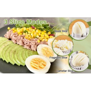 3 in 1 Egg Slicer for Kitchen – Multi-Functional Strawberry Banana Mushroom Cutter, ABS Safe Wire Blade, 3 Slice Modes, Dishwasher Safe, Lightweight 120 g, Gift for Salad Lover