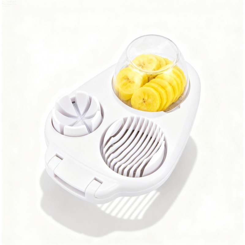 3 in 1 Egg Slicer for Kitchen – Multi-Functional Strawberry Banana Mushroom Cutter, ABS Safe Wire Blade, 3 Slice Modes, Dishwasher Safe, Lightweight 120 g, Gift for Salad Lover