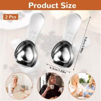 2 Pack Coffee Measuring Spoon, 15ml Stainless Steel Coffee Scoop, Short Handle 1 Tablespoon Measuring Spoon for Ground Coffees, Sugar