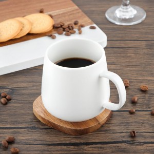 Acacia Wood Coasters Set of 4, 3.93 Inch Unique Shaped Non-Slip Wooden Coasters Without Holder for Wooden Coffee Table for Cups, Mugs, and Glasses