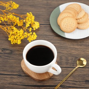 Acacia Wood Coasters Set of 4, 3.93 Inch Unique Shaped Non-Slip Wooden Coasters Without Holder for Wooden Coffee Table for Cups, Mugs, and Glasses