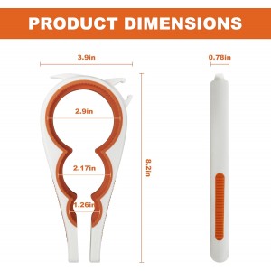 Jar Opener 5 in 1, Jar Openers for Seniors Gifts for Seniors Jar Opener Gripper (Orange and Emerald Green)