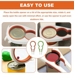 Jar Opener 5 in 1, Jar Openers for Seniors Gifts for Seniors Jar Opener Gripper (Orange and Emerald Green)
