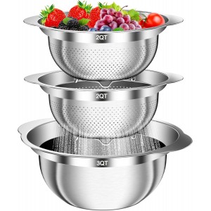 Stainless Steel Colander, 3Pcs Strainer ...