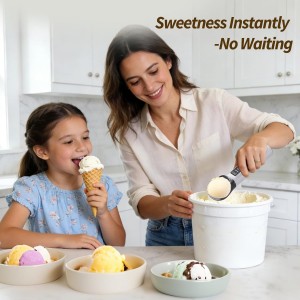 Heated Ice Cream Scoop Rechargeable, 5000mAh, 20W Fast Charging, 30s Heat Up, 158°F Electric Self-Warming Scooper for Hard Frozen Desserts, IP67 Waterproof, Auto Shut-Off