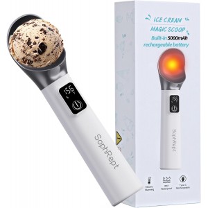 Heated Ice Cream Scoop Rechargeable, 500...