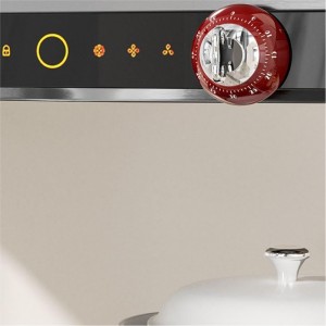 Retro Mechanical Kitchen Timer, Red, 60-Minute Countdown with Magnetic Back, Wind-Up Design, Loud Alarm for Cooking, Home Use (red and Plastic Material)