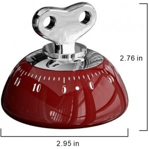 Retro Mechanical Kitchen Timer, Red, 60-Minute Countdown with Magnetic Back, Wind-Up Design, Loud Alarm for Cooking, Home Use (red and Plastic Material)