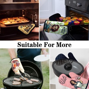 Funny Baking Oven Mitts and Pot Holders Set of 3, That's What I Do I Bake and I Know Things, Heat Resistant Non-Slip Kitchen Mitts Hot Pads, Christmas Baking Gifts for Women Mom Wife Baker
