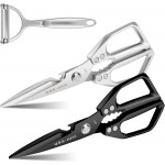 3Pcs Kitchen Shears and Vegetable Peeler Set, Heavy Duty Poultry Shears, Japanese Kitchen Scissors All Purpose, Food Cooking Scissors for Meat, Chicken Bones, Turkey, and Fish, Dishwasher Safe