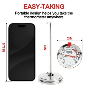 Meat Thermometer Cooking Thermometer Stainless Steel Kitchen Thermometer Temperature Labeled for Poultry, Pork, Beef