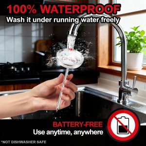 Meat Thermometer Cooking Thermometer Stainless Steel Kitchen Thermometer Temperature Labeled for Poultry, Pork, Beef