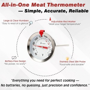 Instant Read Meat Thermometer 2'' Cooking Thermometer Kitchen Thermometer for Cooking for Liquid, Steak, Turkey Temp Checking