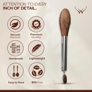 Walnut Wooden Tongs for Cooking - Premium Kitchen Set and Kitchen Utensils Tool, Heat-Resistant and Durable, Ideal Tongs for Cooking, Grilling, and Serving, Ergonomic Kitchen Tongs Design for Comfort