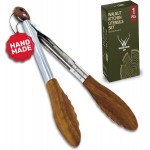 Walnut Wooden Tongs for Cooking - Premium Kitchen Set and Kitchen Utensils Tool, Heat-Resistant and Durable, Ideal Tongs for Cooking, Grilling, and Serving, Ergonomic Kitchen Tongs Design for Comfort
