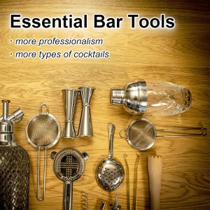 3-IN-1 Cocktail Strainer Set, Includes Julep, Hawthorne, Fine Mesh Strainer, Food Grade 304 Stainless Steel, Complete Set Covering All Cocktail Straining Techniques, Essential Home Bar Tools