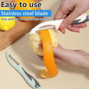 2Pcs Stainless Steel Vegetable and Fruit Peeler, Swivel Straight Veggie Peelers for Kitchen Apple Carrot Cucumber Potato with Non-Slip Grip Handle