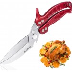 MDHAND Kitchen Shears - Heavy Duty Poultry Shears for Chicken Turkey Fish Fruit Vegetables and Meat Cutting - Stainless Steel Dishwasher Safe Food Kitchen Scissors with Anti-Slip Handle & Safety Lock