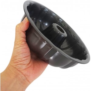 7 Inch Cake Pan, Carbon Steel Fluted Tube Pan, Nonstick Gugelhupf Cake Mold, Medium Size Round Baking Tin for Homemade Pound Cakes, Jello, Gelatin - 2 Packs