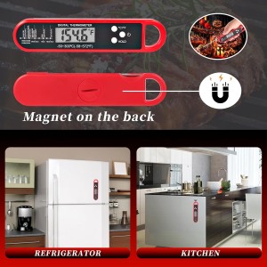 Digital Meat Thermometer for Cooking and Grilling - Instant Read Food Thermometer with IP67 Waterproof, Strong Magnet and Calibration - Professional Kitchen BBQ Probe for Turkey, Steak