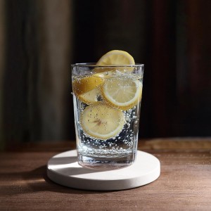 Limestone Water Absorbing Marble Coaster Set - Pack of 6 Absorbs Condensation and Spills Effectively Neutral Color Tone Complements Home Decor and bar Ideal