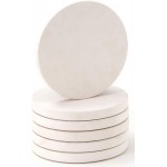Limestone Water Absorbing Marble Coaster Set - Pack of 6 Absorbs Condensation and Spills Effectively Neutral Color Tone Complements Home Decor and bar Ideal