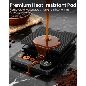 INSMART Coffee Scale with Timer, Bluetooth Espresso Scale with App Sync 5kg/0.1g High Precision, Large Color Display Digital Kitchen Scale, 5 Units & 3 Brew Modes for Pour-Ove, Espresso, Kitchen