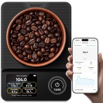 INSMART Coffee Scale with Timer, Bluetooth Espresso Scale with App Sync 5kg/0.1g High Precision, Large Color Display Digital Kitchen Scale, 5 Units & 3 Brew Modes for Pour-Ove, Espresso, Kitchen