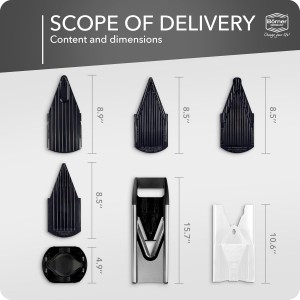 Börner by Reston Lloyd Mandoline Slicer V6 (Starter Set) • Stainless Steel Slicer with V-Blade • Adjustable Kitchen Slicer for Vegetables & Fruits • Various Thicknesses & Grater