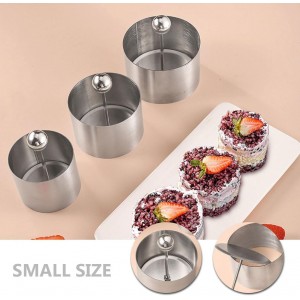 Set of 3 Stainless Steel Sushi Tower Mold, Round Mousse Cake Ring Molds with Pushers, Tuna Tartare Mold Ring for Home Kitchen Use