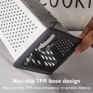 Cheese Grater, 4 Sides Handheld Box Grater, Manual Ergonomic Kitchen Food Shredder, Multi-Function Vegetable Slicer for Carrot, Veggie, Potato(COLOR:silver)