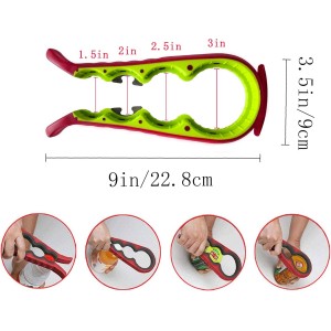 5-in-1 Jar Opener whit Beer bottle opener for Weak Hands,Non-slip Easy Grip Can Opener,Used to remove stubborn LIDS (Red)