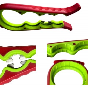 5-in-1 Jar Opener whit Beer bottle opener for Weak Hands,Non-slip Easy Grip Can Opener,Used to remove stubborn LIDS (Red)