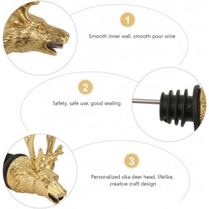 Deer Head Wine Liquor Aerator Pourer Spout and Stopper Animal Wine Pourer Stopper With Silicone Rubber Olive Oil Liquor Bottle Decanter for Alcohol Spirits Stag Presents Golden