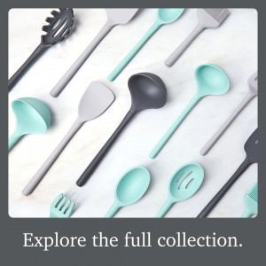 Tovolo Flex Core Silicone Fork Charcoal Gray Large Cooking Fork for Spaghetti Twirling Mixing Shredding, Heat Resistant Silicone Fork Kitchen Utensil, BPA Free Spaghetti Twirling and Cooking Fork