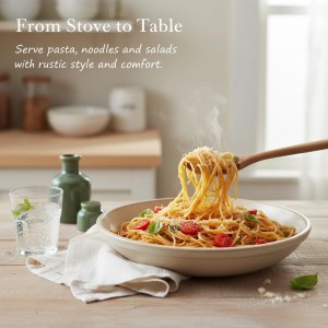 Wooden Pasta Spoon with Teeth, 12.5 Inch Spaghetti Fork Server Utensil for Cooking Serving Collecting, Durable Acacia Wood Noodle Strainer Spoon, Kitchen Tool for Pasta Eggs and Sauces