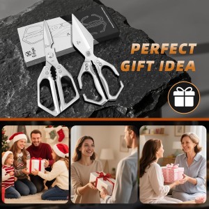 Kitchen Shears Set – Heavy Duty Japanese Stainless Steel Kitchen Scissors, Ultra Sharp Meat Scissors Dishwasher Safe, Cooking Scissor for Food, Christmas Gifts for Men Women