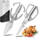 Kitchen Shears Set – Heavy Duty Japanese Stainless Steel Kitchen Scissors, Ultra Sharp Meat Scissors Dishwasher Safe, Cooking Scissor for Food, Christmas Gifts for Men Women