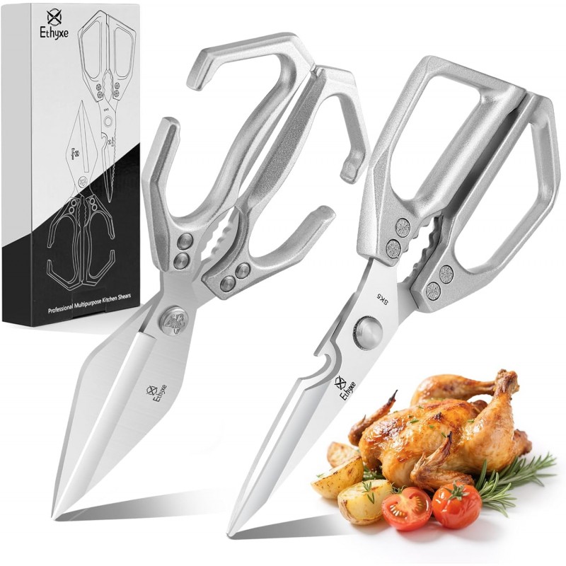 Kitchen Shears Set – Heavy Duty Japanese Stainless Steel Kitchen Scissors, Ultra Sharp Meat Scissors Dishwasher Safe, Cooking Scissor for Food, Christmas Gifts for Men Women