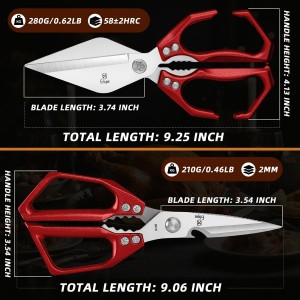 Kitchen Scissors Set Upgraded - Heavy Duty Stainless Steel Kitchen Shears, Sharp Poultry Scissors for Meat, Chicken Bones, and Turkey, Dishwasher Safe