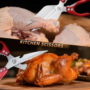 Kitchen Scissors Set Upgraded - Heavy Duty Stainless Steel Kitchen Shears, Sharp Poultry Scissors for Meat, Chicken Bones, and Turkey, Dishwasher Safe