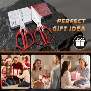 Kitchen Scissors Set Upgraded - Heavy Duty Stainless Steel Kitchen Shears, Sharp Poultry Scissors for Meat, Chicken Bones, and Turkey, Dishwasher Safe